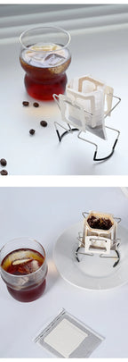 Cafe Drip Bag Coffee Holder,Stainless Steel Coffee Filter Holder,Outdoor Japanese Style Hanging Ear Coffee Holder,Portable Stand