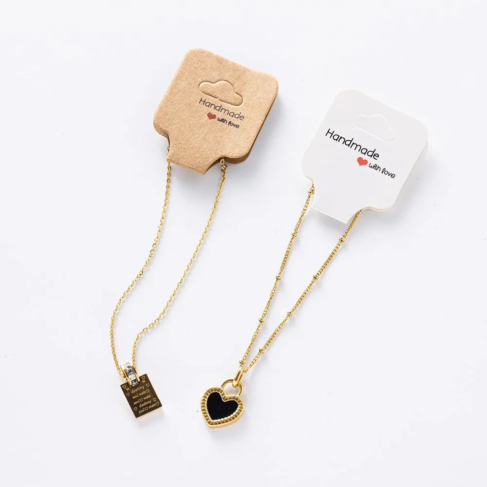 50Pcs Blank Necklace Bracelet Display Foldable Adhesive Price Tag Holder Cards Packaging For Jewelry Small Businesses Supplies