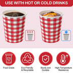 10/20/50pcs Red and White Checkered Disposable Paper Cups for BBQ Chrismas Holiday Party Decor Home Used Coffee Milk Paper Cups