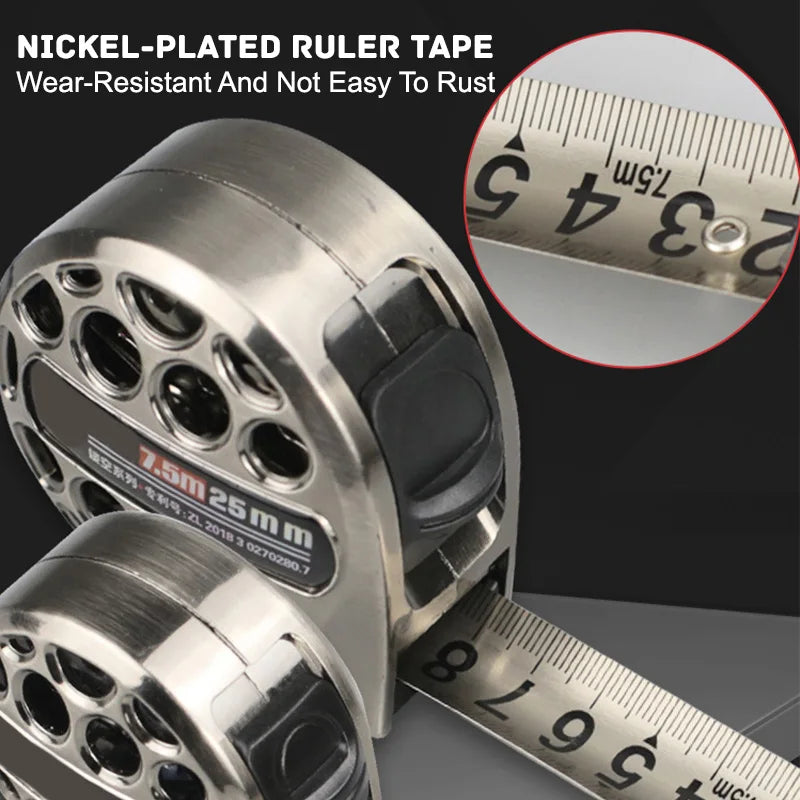 Water Proof 3/5/7.5M Metric Tape Measure Stainless Steel Anti-corrosion Retractable Ruler Hollow Design for Woodworking