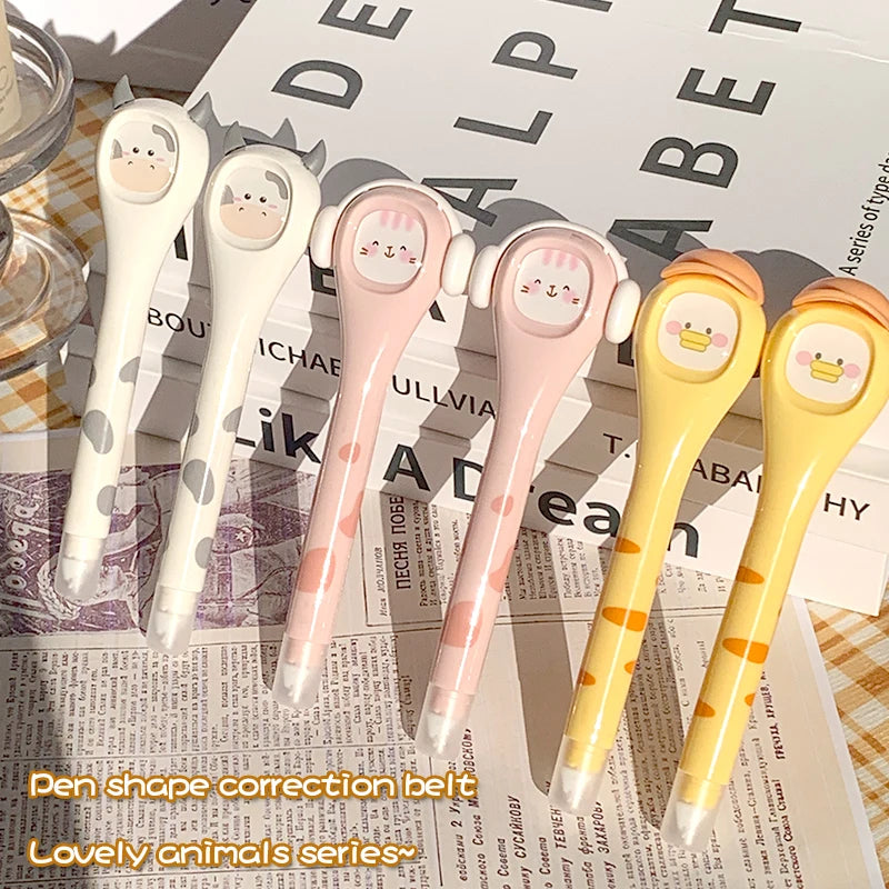Students Lovely Mute Cow Duck Cat Correction Hand-held Pencil style Altered Large Capacity Smooth Fall