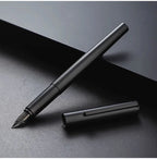 High Quality 0.38mm Extra Fine Nib Fountain Pen Stainless Steel Extremely Black Metal Business Office Writing Calligraphy Pens