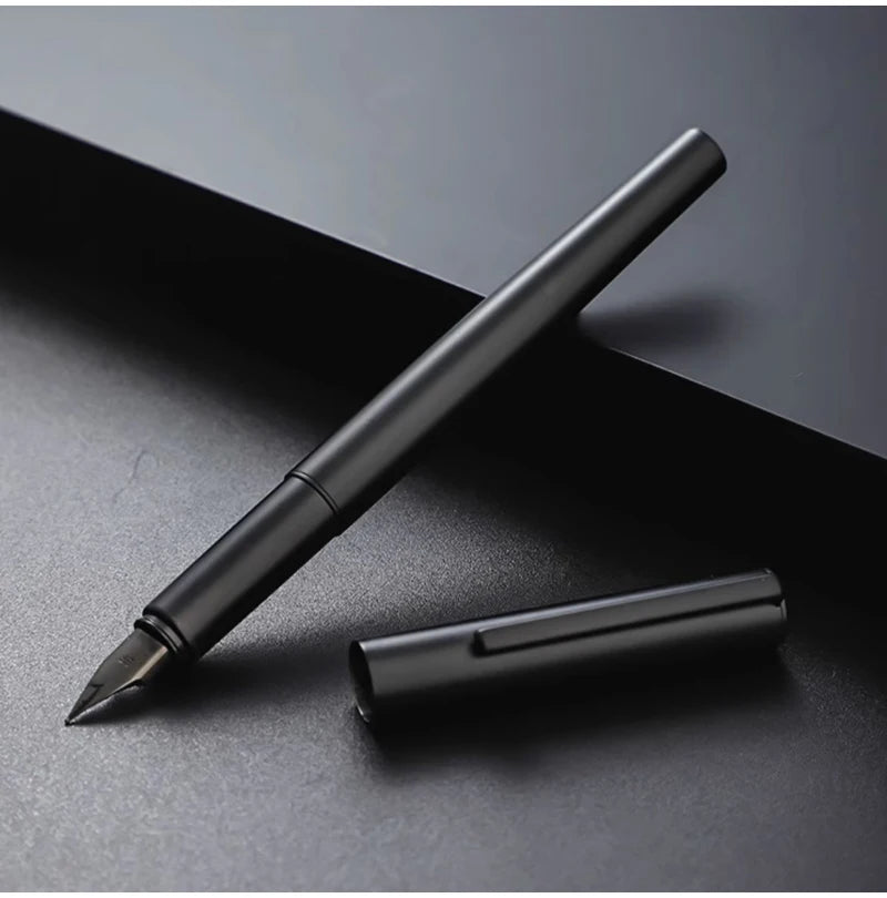 High Quality 0.38mm Extra Fine Nib Fountain Pen Stainless Steel Extremely Black Metal Business Office Writing Calligraphy Pens
