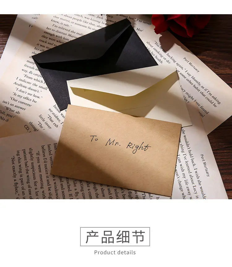 20pcs/lot Black White Kraft Paper Envelopes Vintage European Style Envelope for Business Card Invitation Back To School