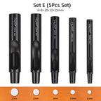 WUTA 1-10pcs Plating Titanium Leather Hole Punching Tools Set Round Hollow Puncher DIY Leather Craft for Watch Band,Belt,Fabric