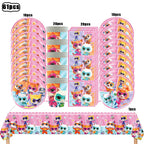 Superkitties Happy Birthday Party Decor Paw Meow Cat Super Kitties Tableware Tablecloth Plate Cup Gift Set Kid Party Supplie Toy