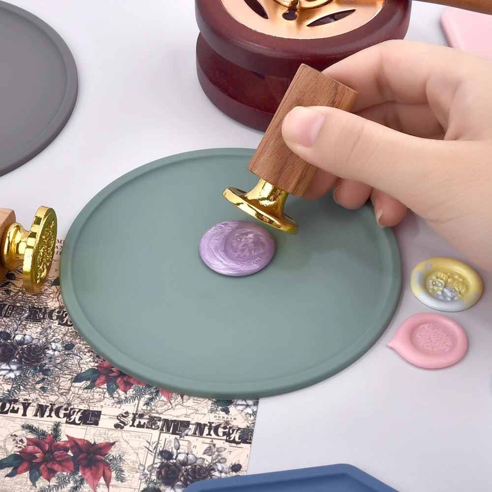 Wax Seal Stamp Silicone Mold Pad Multiple Sizes Sealing Wax Mould Mats Sealing Fix Shapes Envelope Invitation DIY Scrapbook Tool