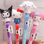 Kawaii HelloKitty cartoon peripheral Sanrio family learning supplies ballpoint pen 3D doll with movable arms, ballpoint pen