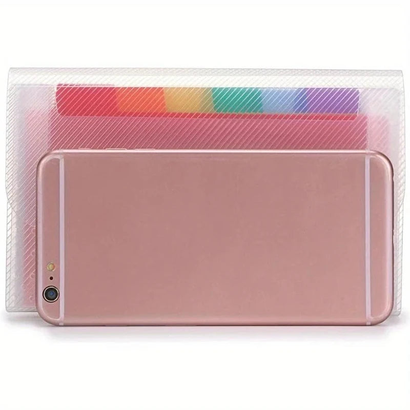 1pc A6 Expanding File Organizer 13-Pockets, Accordion Folder with Button Closure for Documents Receipts Cards, Document Wallet