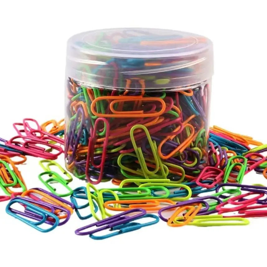 A box of paper clips, multi-color optional, color bills, small card storage gadgets, DIY small material clips, school supplies,