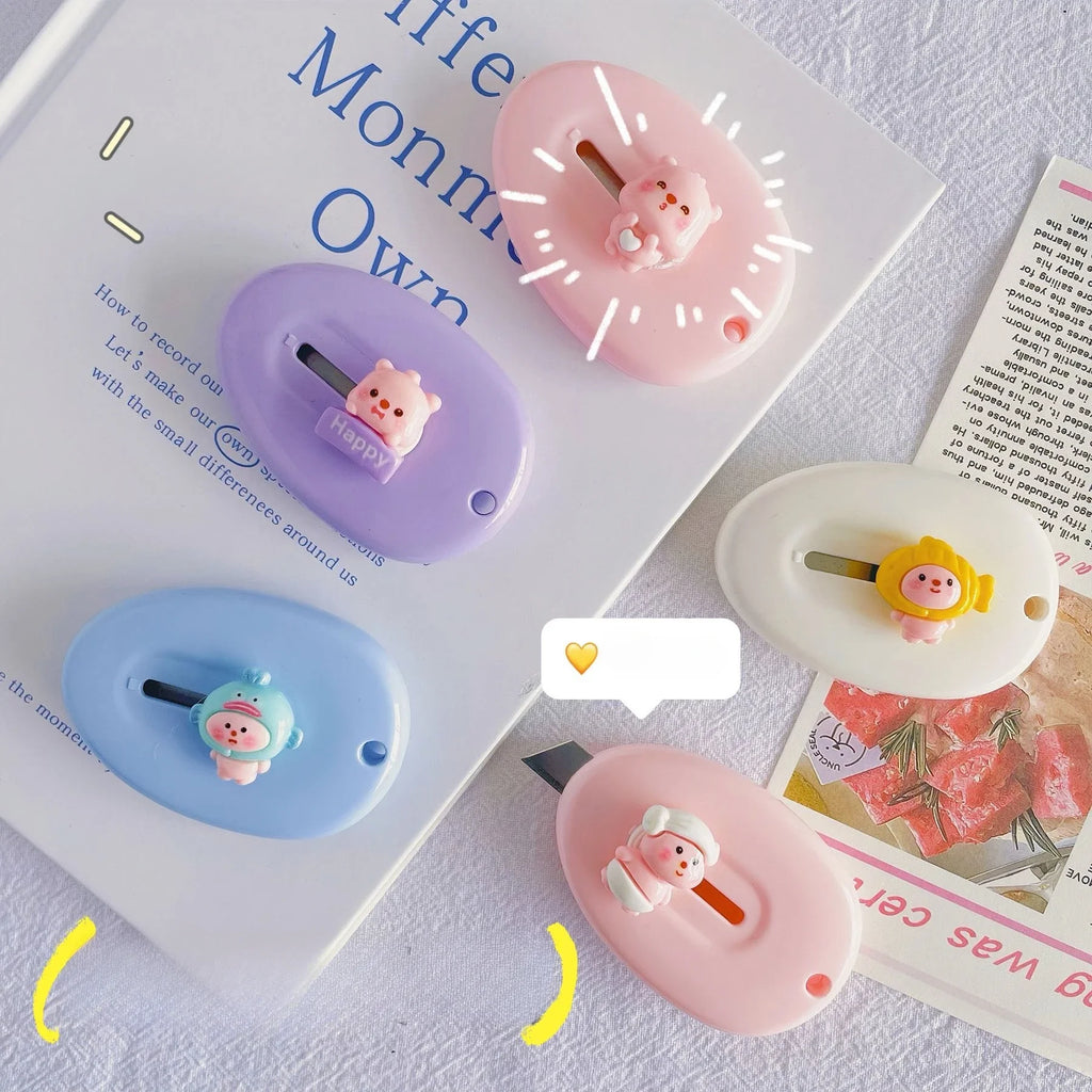 1pc Cartoon Mini Utility Knife Cutter Kawaii Letter Opener Sword Portable Open Box Student Hand Account Paper Knife Hand-made