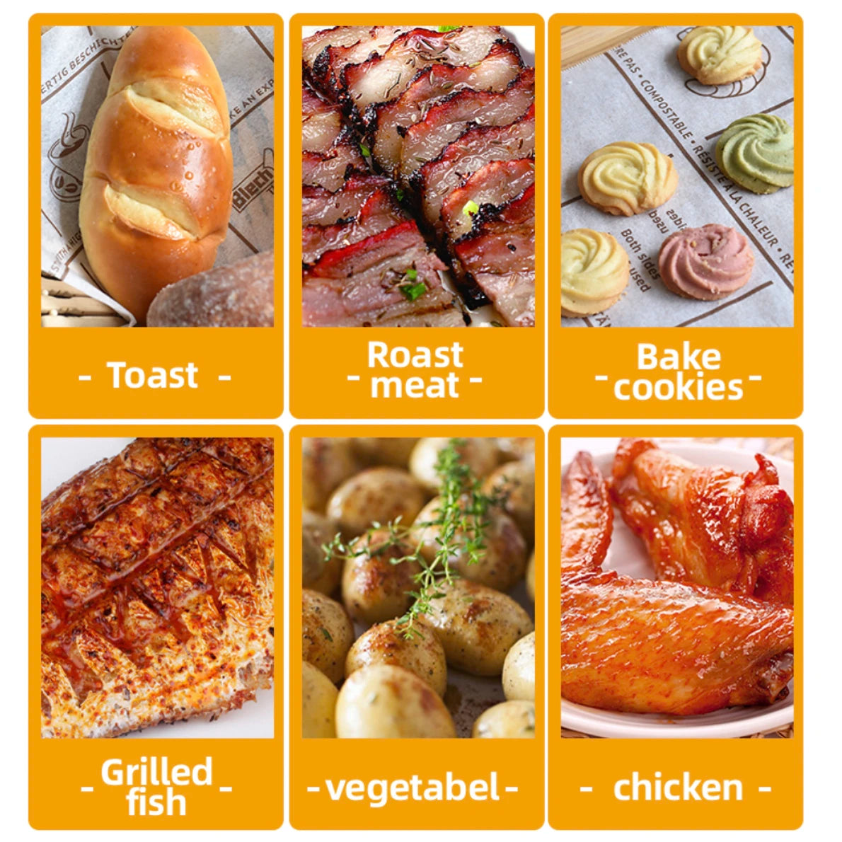 Parchment Paper Baking Paper 4"6"8"9"10"12" Precut Non-Stick Grilling Food Packaging Oven Air Fryer Steaming Bread Cake Cookie