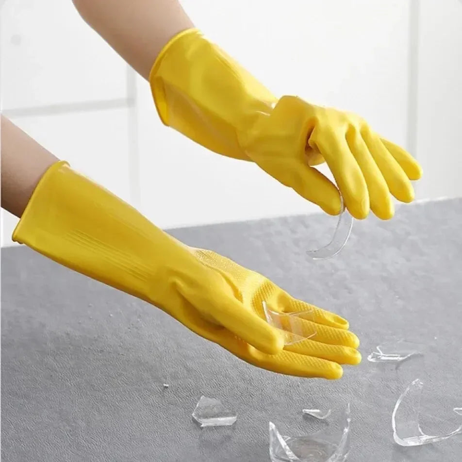 Latex Dishwashing Gloves Waterproof Household Kitchen Washing Bowl Washing Clothes Vegetable Cleaning Household Unisex