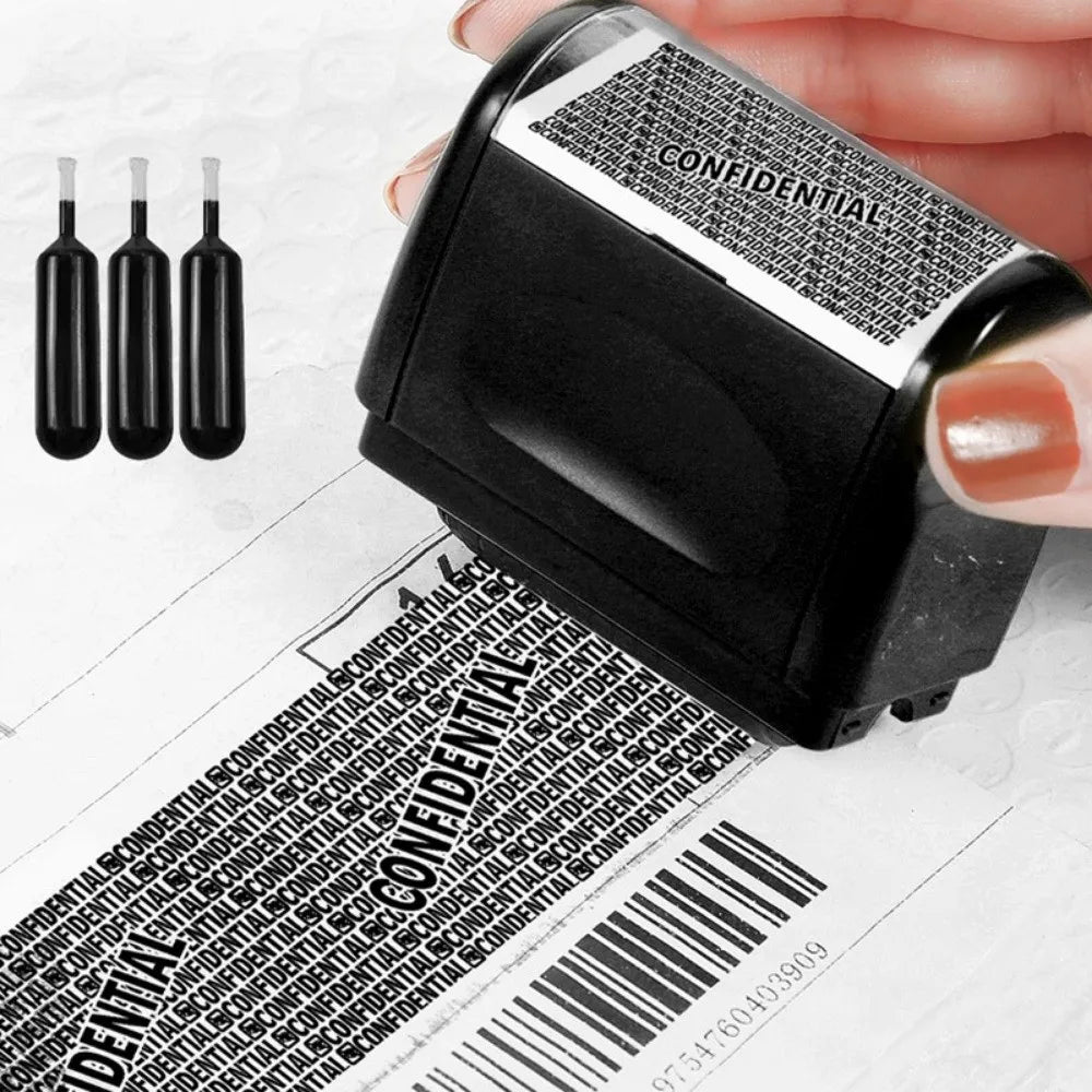 Leakproof Identity Theft Protection Roller Stamp Roller Stamp Portable Manual Roller Stamp Hide ID Garbled Chapter