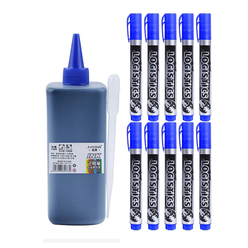 500ML Graffiti ink Permanent Marker Refill Ink - Oil-Based Waterproof for Black/Red/Blue Markers (Bulk Bottle, Non-Erasable)