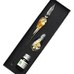 Signature Floral Dip Pen  Craft Vintage Smooth Glass Fountain Pen Calligraphy Filling Ink Dipping Ink Pen Writing Tool