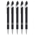 5-10Pieces Ballpoint Pen with Stylus Tip, Metal, 2 in 1 Stylus Ballpoint Pen 1.0 mm Black Ink  for Smartphone, Tablet