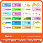 Custom Hebrew Waterproof Self-adhesive Baby Name Sticker Personalized Kids School Label Kindergarten Stationery Tag