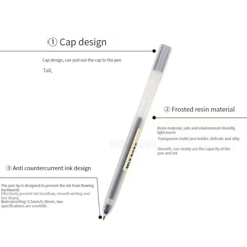 6/8Pcs/Set MUJIs Gel Pen Black/Red/Blue 0.38/0.5mm Ink Japan Color Pen Office School Ballpoint Pen Japanese Kawaii Stationery
