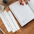 10 Sheet White Writable Index Tabs Strong Adhesion Alphabet Stickers for Quick File Book Notebook Classification Dictionary