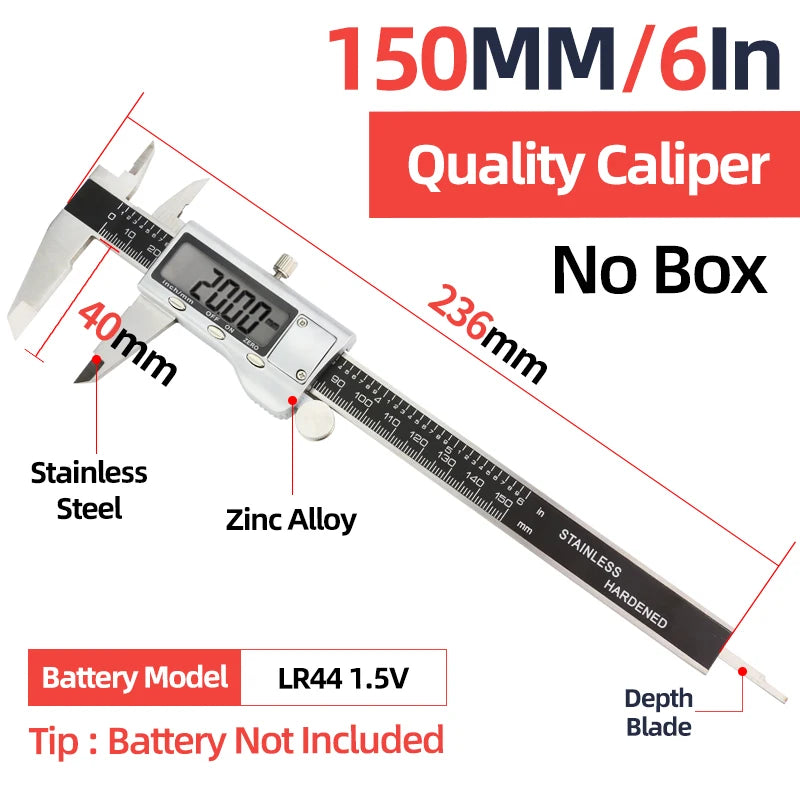 IP54 Calipers Stainless Steel Digital Pachymeter Caliber Measuring Tools Carpenter Tools Electronic Caliper Metal Vernier Ruler
