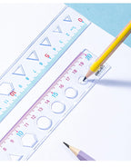 Deli 4pcs/set Transparent Soft Ruler Flexible Straight Triangle Rulers Protractor for Home Office Drawing Maths Measuring Tool