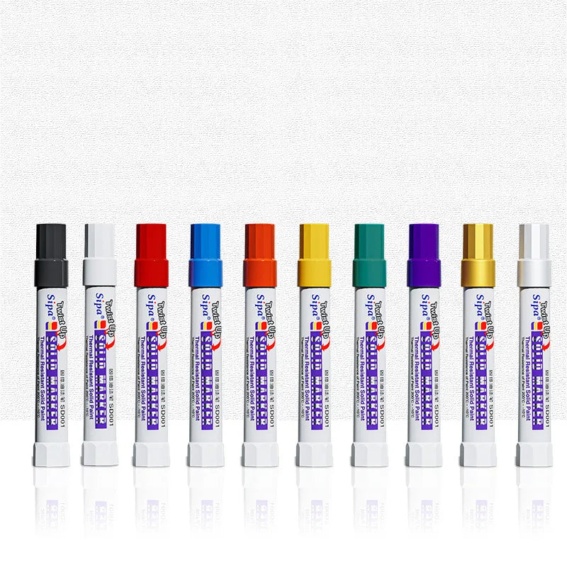 Solid Paint Marker Oil-based Ink Waterproof High Temperature Resistant for Writing Marks on Metal Wood Plastic Glass Stone