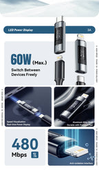 Essager Type C to Lighting OTG Adapter Digital Display Fast Charging Type-C Female To Lightning Male Connector For iPhone 15 14