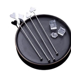 ♩Stainless Steel Stirring Stick Long Handle Bar Spoon Star Heart Shape Cocktail Stirrer For Coffee Milk Tea Home Cafe Decor 1PC