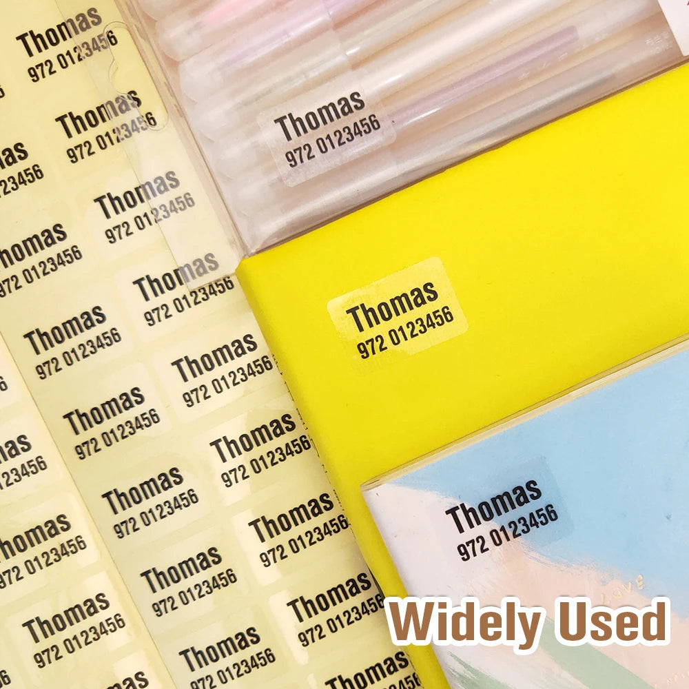 150pcs Transparent Waterproof Name Sticker Custom Personalized Self-adhesive Kids School Label Child Stationery Tag In Hebrew