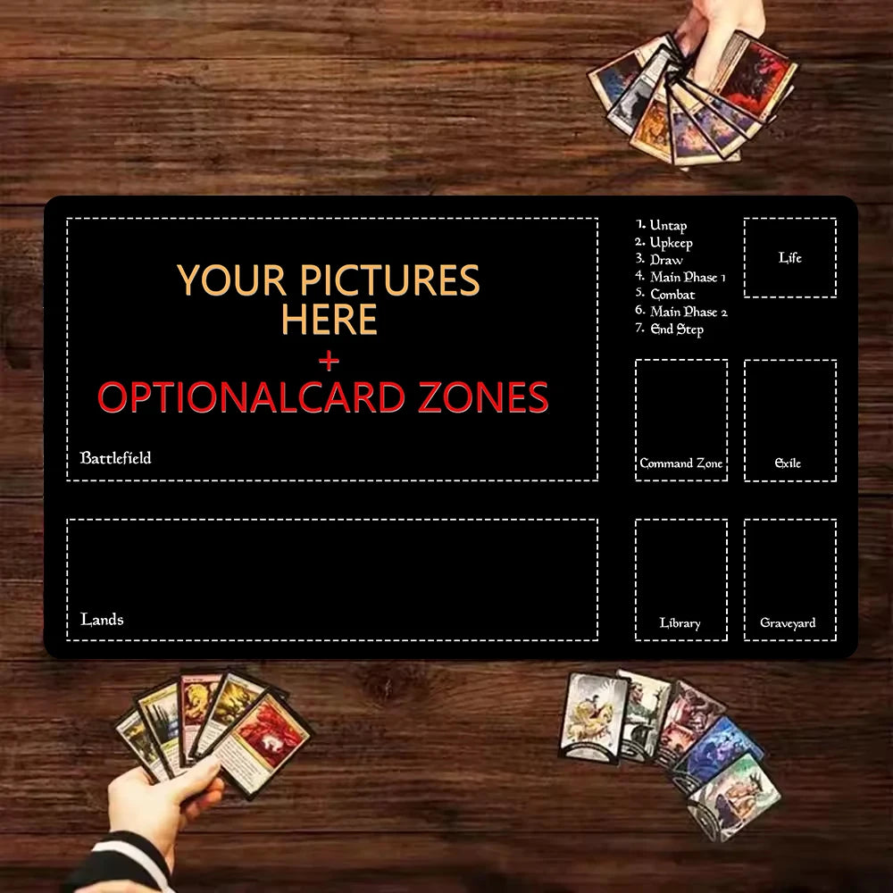 Custom TCG Playmat 24"X14" Personalized Play Mat Custom Board Game Mats With Zones MTG Tabletop Accessories Trading Card Games