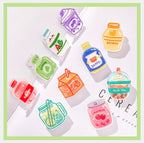 5pcs/lot Cartoon Beverage Bottle Clips Cute Acrylic Decorative Clips, Student Stationery Gifts, Test Paper Clips Ins Small Clips