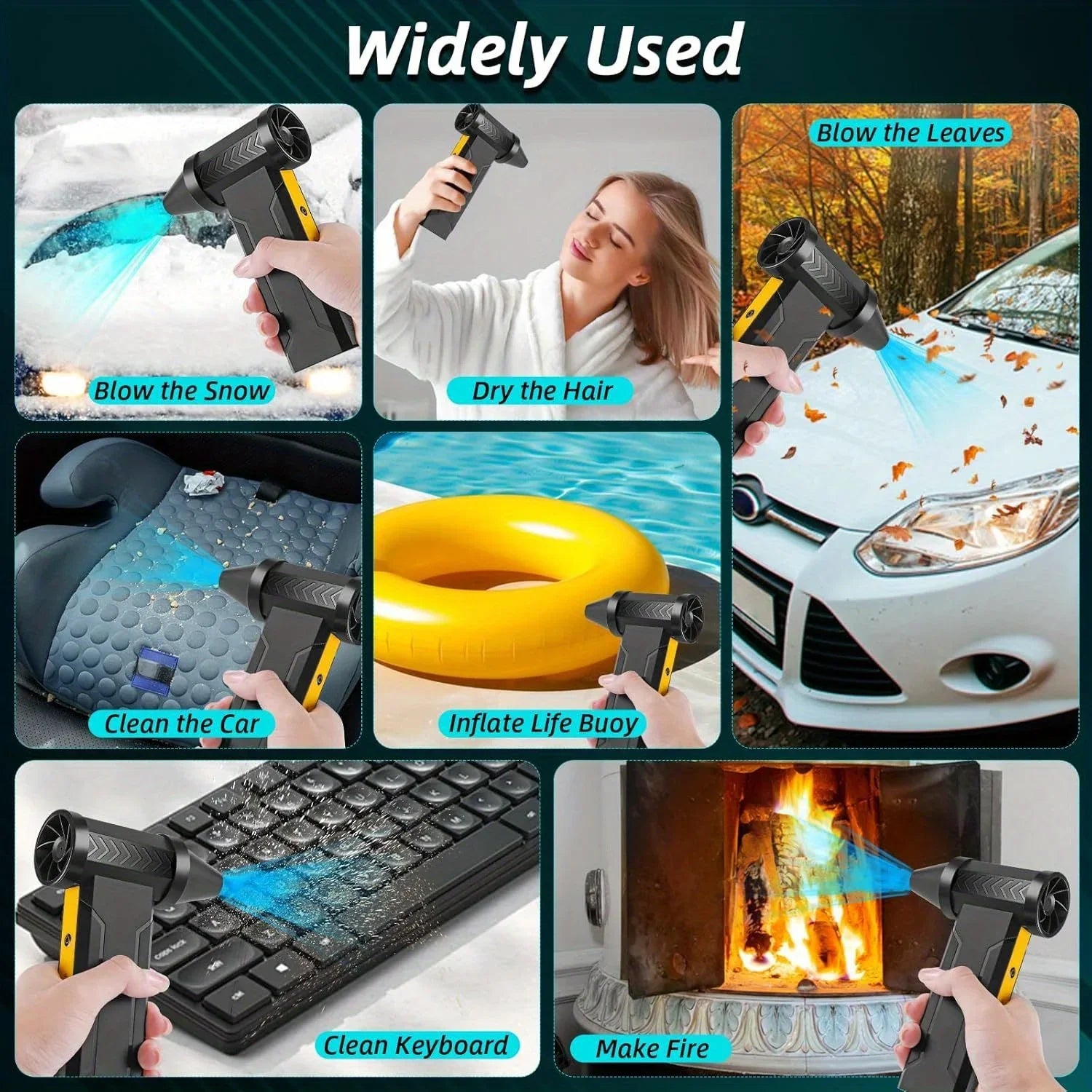 800,000RPM Air Blower Electric Turbo Violent Fan Brushless Motor High-Speed Turbo Fan USB Rechargeable Powerful Air Dust Blower