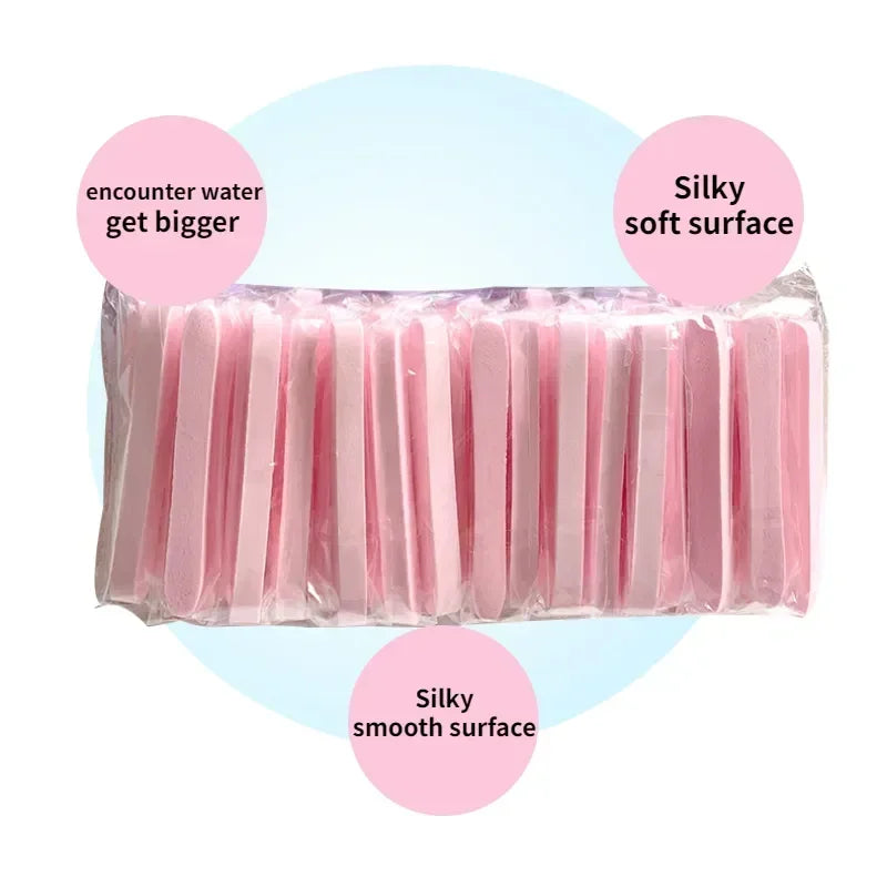 50 Pcs Compressed Face Wash  Wash Face Sponge Clean Face Powder Puff Cleansing Cotton Pad Cleansing Beauty Strip