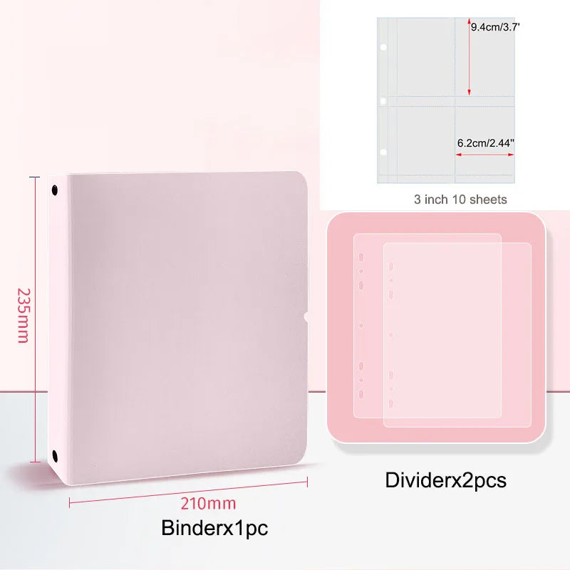 A5 3 Ring Binder Kpop Photocards Holder Photo Album Pocket Sleeves Clear Photo Card Collect Book Loose-leaf Binder Sheet Inserts