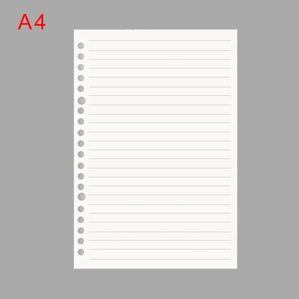 PLRBOK 50 Sheets 100 Pages A5 B5 A4 Loose Leaf Paper Binder Inner Pages 20/26/30 Holes Office Accessories Notebook Stationery