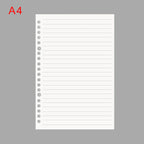 PLRBOK 50 Sheets 100 Pages A5 B5 A4 Loose Leaf Paper Binder Inner Pages 20/26/30 Holes Office Accessories Notebook Stationery