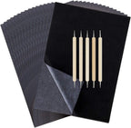 50pcs A4 Graphite Transfer Paper Tracing Painting Sheets Copy Graphite Paper for Drawing Patterns Sketch Canvas Fabric