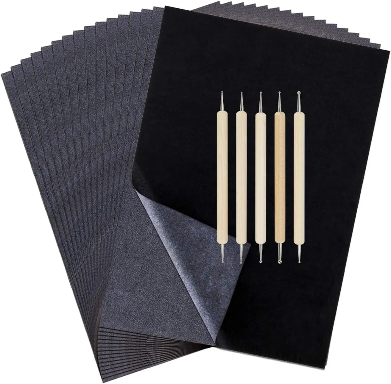 50pcs A4 Graphite Transfer Paper Tracing Painting Sheets Copy Graphite Paper for Drawing Patterns Sketch Canvas Fabric