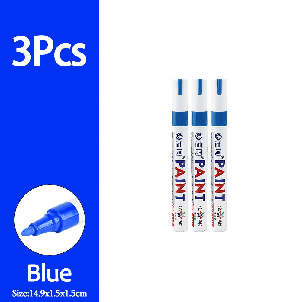 1/3/6/12Pcs Colorful Permanent Paint Marker Waterproof White Markers Tire Tread Rubber Fabric Paint Metal Paint Marker Pens