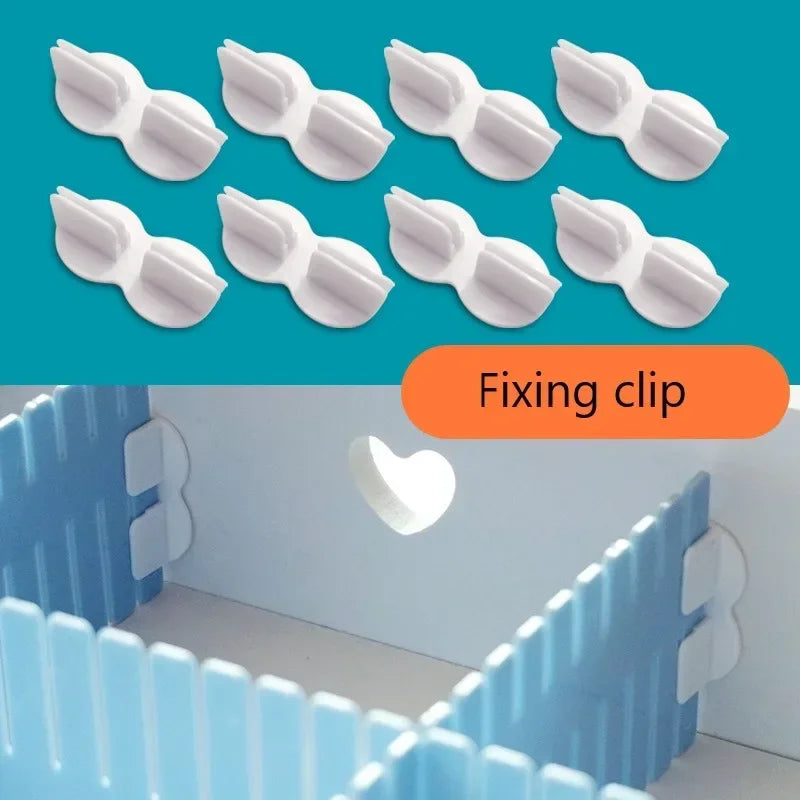 10Pcs/Lot Drawer Partition Accessories Extension Buckle Fixed Clip Drawer DIY Storage Clapboard Divider Sock Underwear Organizer