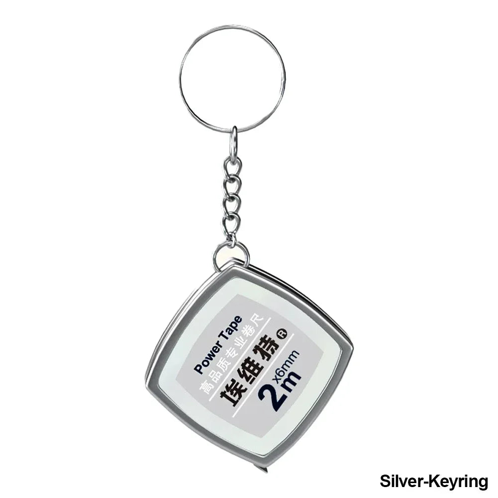 Key Ring Tape Measure Keychain Gauging Tools Retractable Ruler Pull Ruler Measuring Tools Stainless Steel Portable