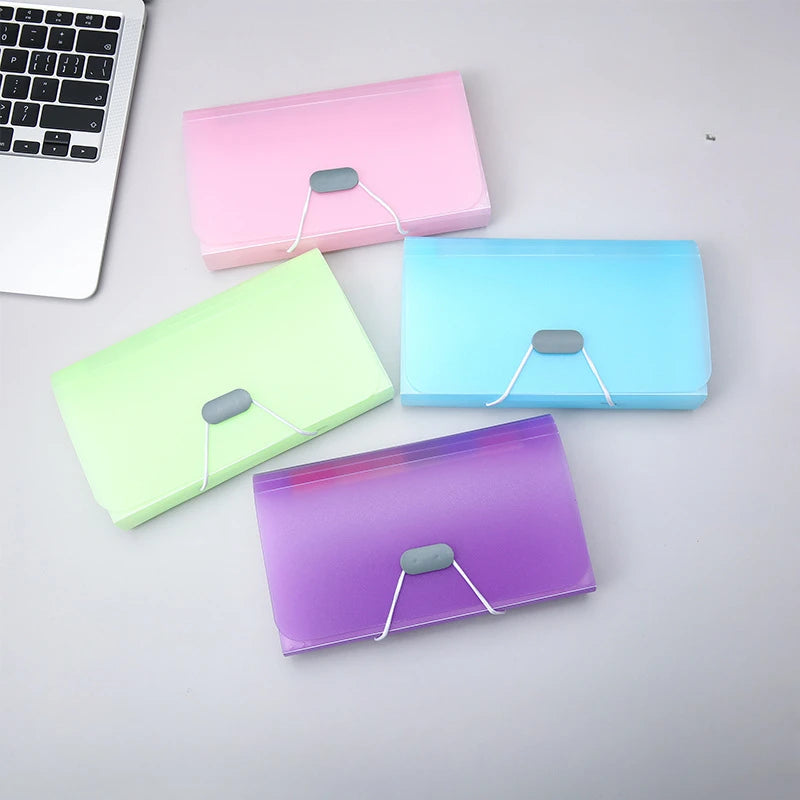 A6 Expanding File Folder Buckle Wallet Organ Bag Documents Folders Organizer File Pouch Bill Folder Family School Office Binder