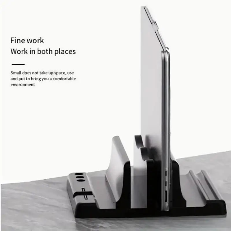 4 in 1 Office Laptop Stand Vertical Save Desktop Space Easy To Place Computer Accessories Scalable Width Office Desk Storage
