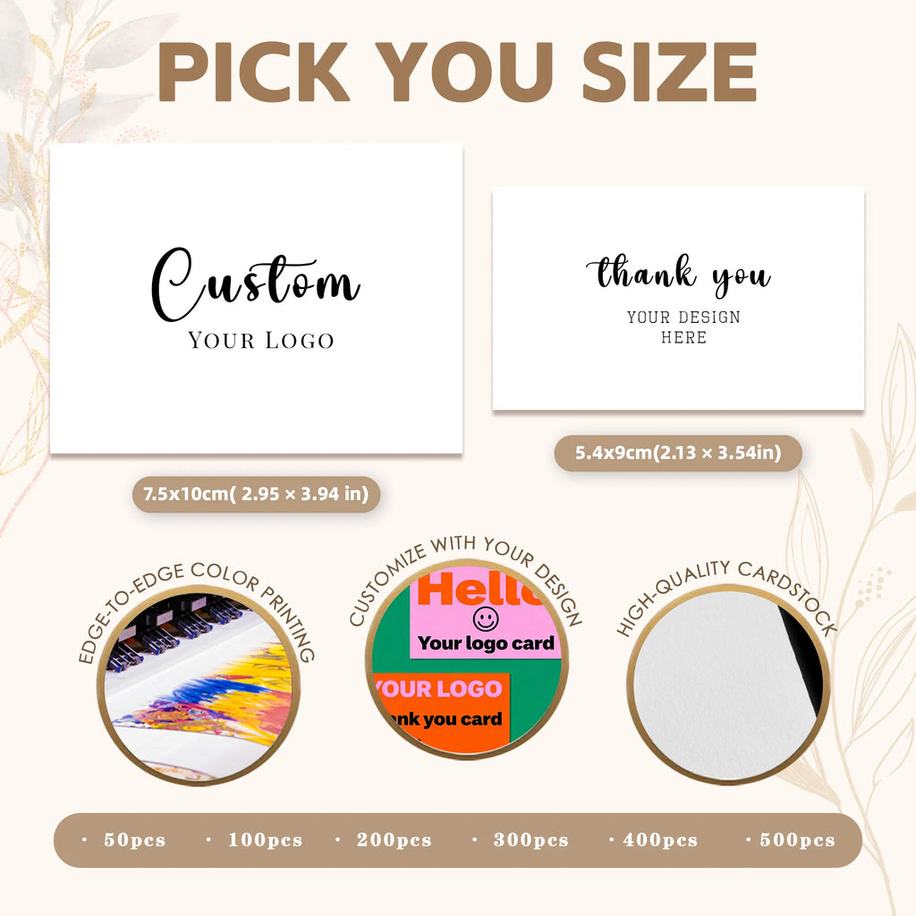 Custom Business Cards with Pictures Personalized Business Cards 50-500Pcs Thank You Cards for Wedding Invitations Postcards
