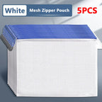 5PCS Stationery Storage Folder File Mesh Zipper Pouch A3 A4 A5 A6 B4 B5 Document Bag Zip File Folder School Office Supplies