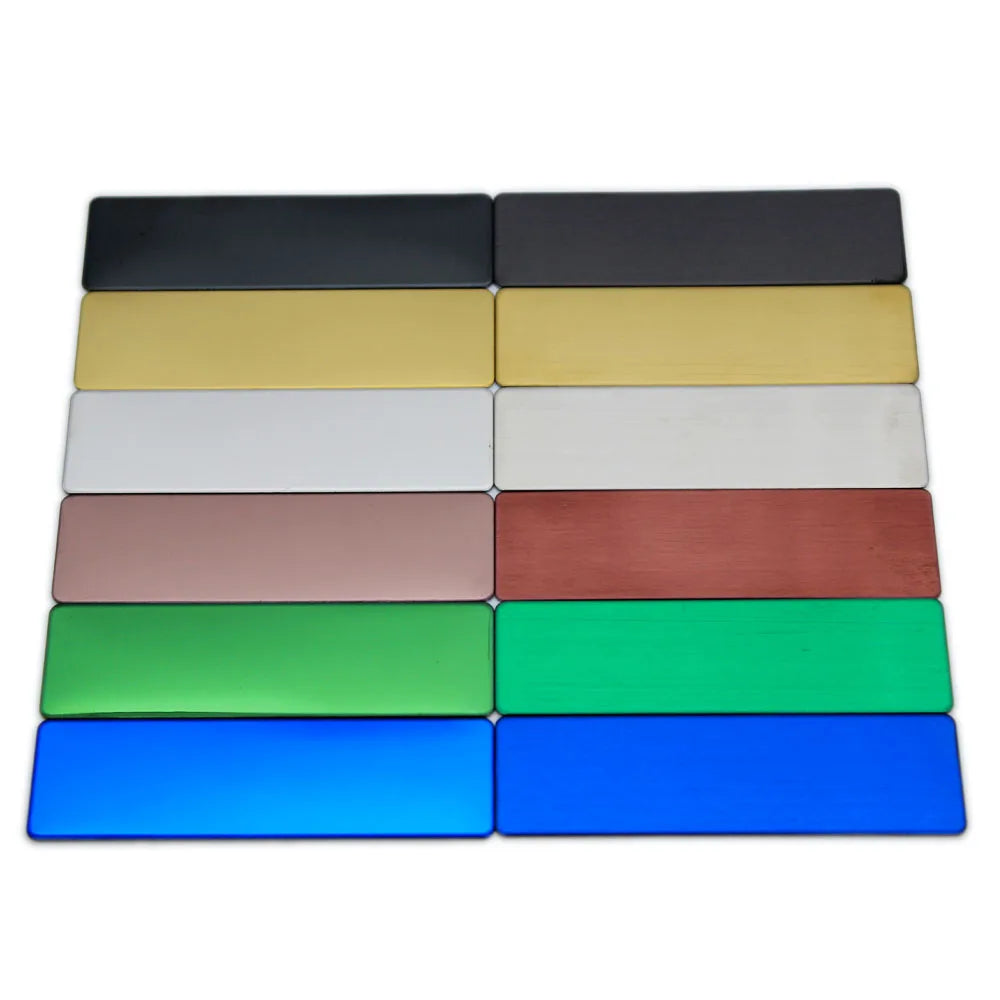 20pcs Laser Engraving Name Badge Holder Round Corner Stainless Steel Badge Blank Material 70x20mm
