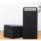 50pcs 8.9x16.5cm Black Paper Envelopes for Cash Banknote Small Change Storage Packaging Seal Bag Document Wedding Invitation Bag