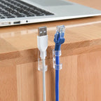 20/100pcs Cable Organizer Clips Cord Holder Transparent Management Wire Manager Home Office USB Data Line Winder Hooks Protector