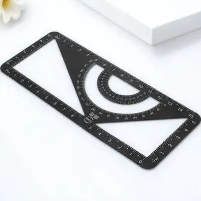 Drawing Measurement Ruler Set Aluminum Alloy Professional Geometry Triangle Straightedge Protractor School Office Stationery